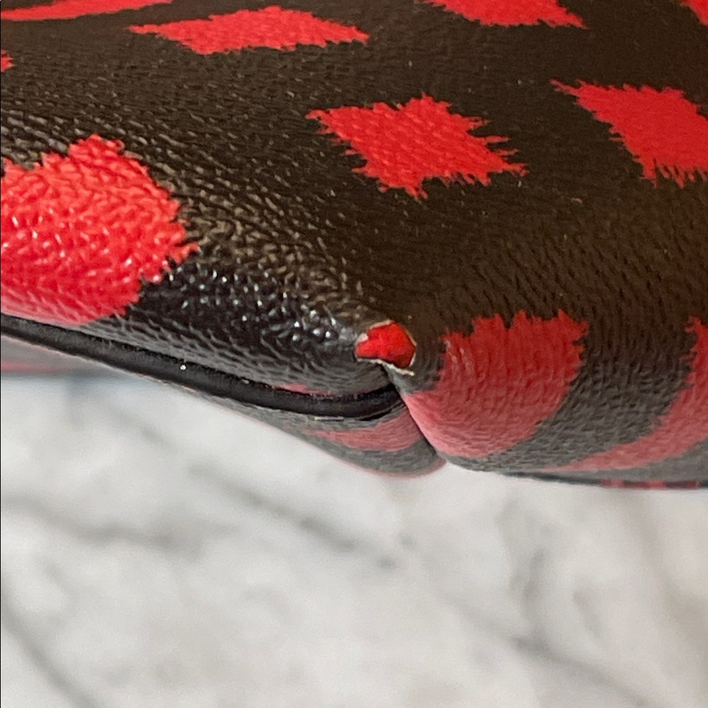 Coach City Tote in Red & Black Buffalo Plaid Canvas - Picture 11 of 16